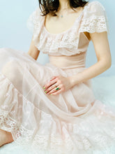 Load image into Gallery viewer, Vintage 1950s pastel pink lace lingerie slip dress
