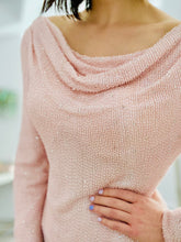 Load image into Gallery viewer, model wearing a pink vintage beaded top 
