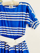 Load image into Gallery viewer, Vintage Lanz Original navy blue striped dress
