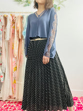 Load image into Gallery viewer, Vintage black polka dot maxi skirt
