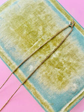 Load image into Gallery viewer, Vintage dainty gold plated eternal knot necklace with tiny stone
