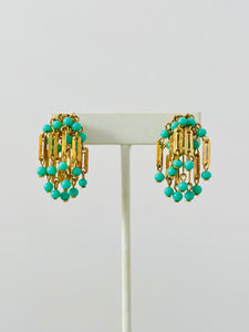 Vintage Turquoise Blue Cluster Earrings