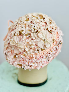 Vintage pastel pink millinery hat