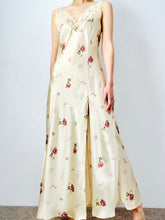 Load image into Gallery viewer, Vintage pink satin floral lingerie dress
