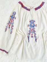 Load image into Gallery viewer, Vintage Hungarian Top Embroidered Blouse Long Sleeves
