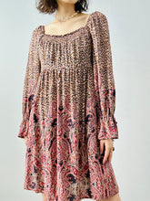 Load image into Gallery viewer, Pink floral paisley mini dress
