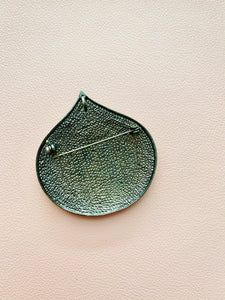 Vintage Anna Sui Peacock Brooch w Rhinestones