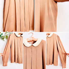 Load image into Gallery viewer, Vintage mocha color rayon blouse
