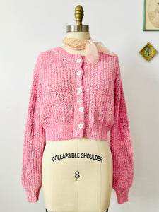 Pink confetti colors cropped sweater