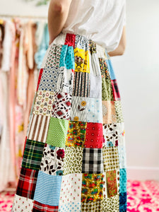 Vintage patchwork print skirt