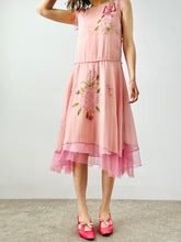 Load image into Gallery viewer, Vintage 1920s lilac color silk dress with ribbonwork
