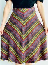 Load image into Gallery viewer, 1970s Multi Colored Chevron A Line Skirt
