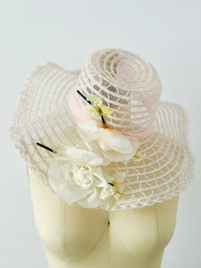 Vintage pastel pink millinery sun hat