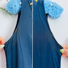 Load image into Gallery viewer, Vintage 1920s Art Deco blue embroidered flapper dress

