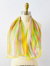 Load image into Gallery viewer, Vintage rainbow color silk scarf
