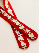 Load image into Gallery viewer, Vintage 1949s Red Embroidered Dress Oversized Ribbon Bow
