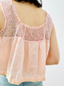 Antique 1910s Pink Edwardian lace camisole
