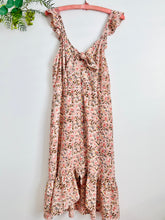 Load image into Gallery viewer, Pink floral ruffled dress
