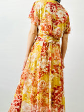Load image into Gallery viewer, Vintage yellow abstract floral dress
