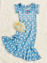 Load image into Gallery viewer, Vintage 1920s blue cotton voile dress
