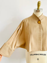 Load image into Gallery viewer, Vintage 1950s dolman sleeves wool caplet jacket
