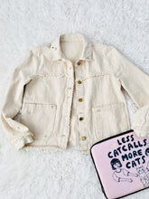 Load image into Gallery viewer, Vintage embroidered white denim novelty jacket
