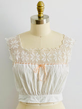 Load image into Gallery viewer, 1910s Edwardian White Crochet Lace Camisole Crop Top Antique Corset Cover
