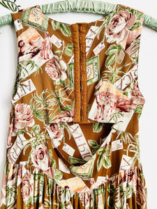 Safari floral print rayon mini dress