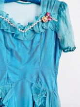 Load image into Gallery viewer, Vintage 1930s pastel blue ruched dress
