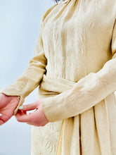 Load image into Gallery viewer, Vintage 1940s beige beaded crepe dress
