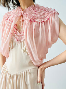 Vintage 1960s pink ruffled lingerie set