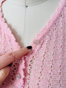 Vintage 1950s pink knit dress
