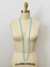 Load image into Gallery viewer, Vintage 1920s turquoise color glass beads flapper necklace
