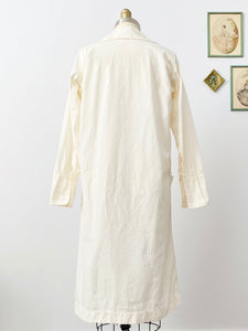 Vintage 1920s Bob Evans white cotton duster coat