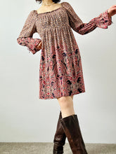 Load image into Gallery viewer, Pink floral paisley mini dress
