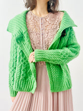 Load image into Gallery viewer, Vintage forest green wool sweater jacket
