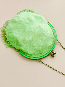 Antique 1920s pastel green beaded flapper bag