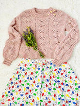 Load image into Gallery viewer, Dusty Pink Cozy Sweater w Silk Ribbon Bow
