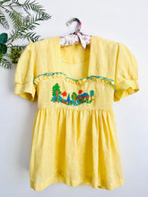 Load image into Gallery viewer, Vintage Yellow Embroidered Top
