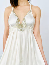 Load image into Gallery viewer, Amazing designer silk gown rhinestone beaded wedding dress Anna Campbell dress
