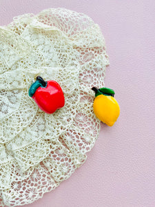 Vintage novelty fruit brooches