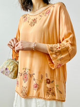 Load image into Gallery viewer, Vintage 1920s peach color beaded blouse
