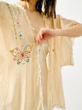 Load image into Gallery viewer, Vintage 1920s pastel embroidered bed jacket
