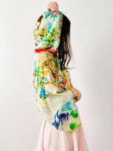 Load image into Gallery viewer, Vintage 1960s novelty print hooded rayon top
