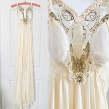 Load image into Gallery viewer, Amazing designer silk gown rhinestone beaded wedding dress Anna Campbell dress
