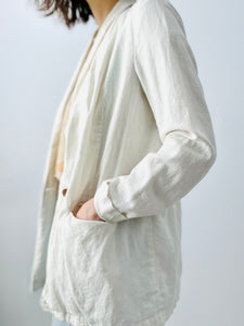 Vintage white linen blazer