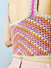 Load image into Gallery viewer, Lovely pastel pink crochet lace cropped top
