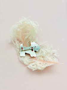 Vintage 1940s red Scottie dog brooch animal pin