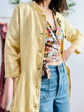 Load image into Gallery viewer, Vintage yellow linen duster
