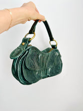 Load image into Gallery viewer, Vintage emerald green leather handbag

